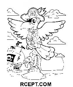 Line Art kreslený papoušek omalovánka