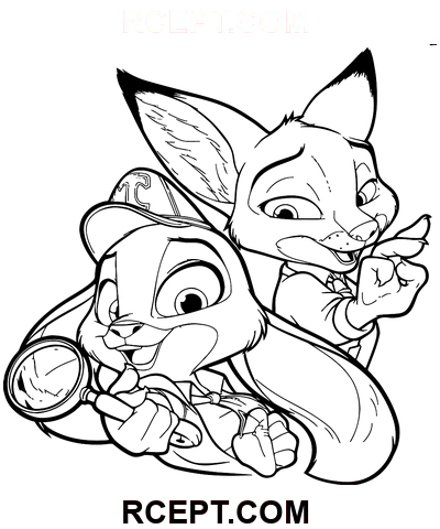 Zootopie pour les garçons coloriage