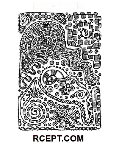 Modèle d’ornement psychédélique coloriage