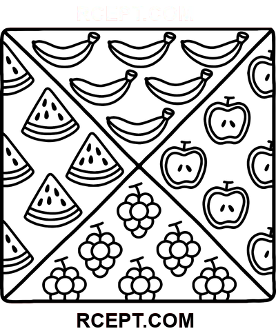 Modele confortabile Fructe pagina de colorat