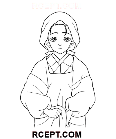 Kie Kamado din Demon Slayer pagina de colorat