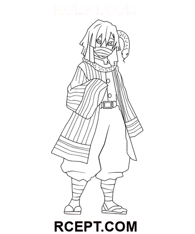 Obanai Iguro din Demon Slayer pagina de colorat