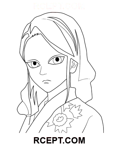 Ruka Rengoku din Demon Slayer pagina de colorat