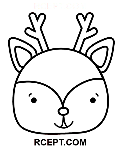 Cap de cerb fericit pagina de colorat