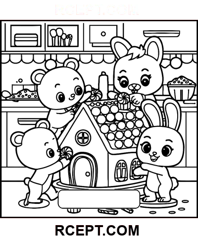 Prieteni pufoși de desene animate pagina de colorat