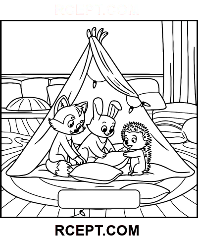 Prieteni pufoși excelenți pagina de colorat