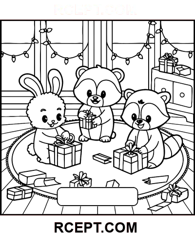 Prieteni pufoși Excelent pagina de colorat