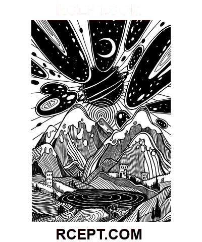 Peisaj psihedelic pagina de colorat