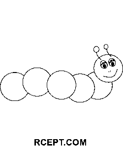 Desen de mână Caterpillar drăguț pagina de colorat