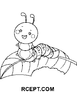 Drawing Caterpillar Line Drawing pagina de colorat