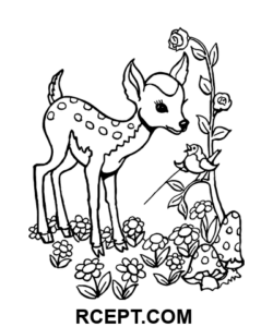 Олененок раскраска