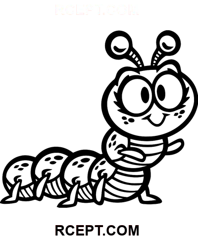 Наклейка Caterpillar раскраска