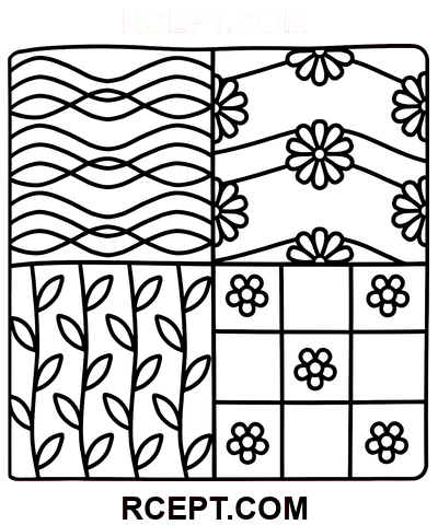 Çiçekler Rahat Desenler boyama sayfası