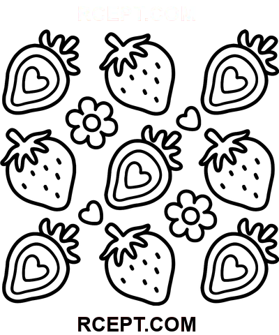 Çilek Rahat Desenler boyama sayfası