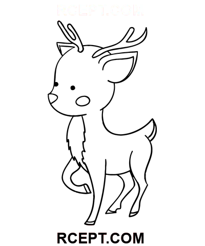 Sevimli Küçük Geyik boyama sayfası