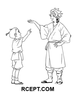 Tanjiros Alev İlhamı boyama sayfası