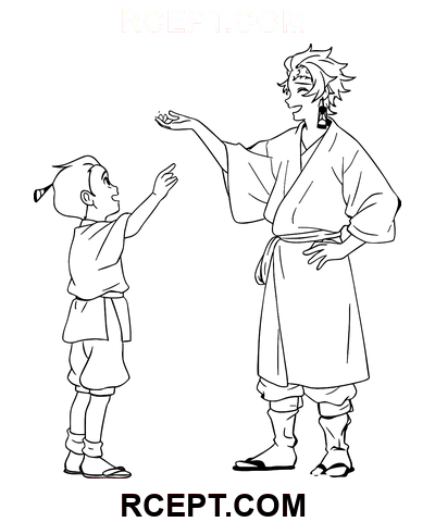 Tanjiros Alev İlhamı boyama sayfası