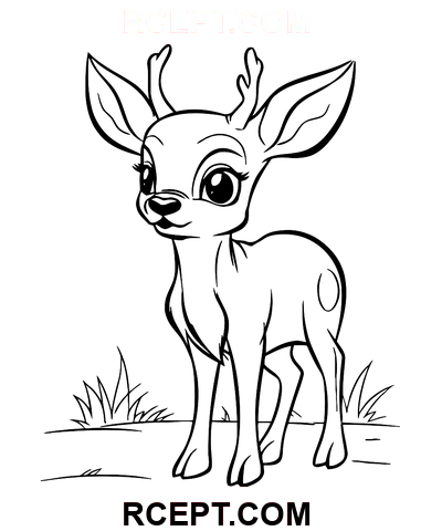 Yavru Geyik boyama sayfası