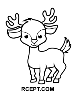 Sevimli Geyik Çizimi boyama sayfası