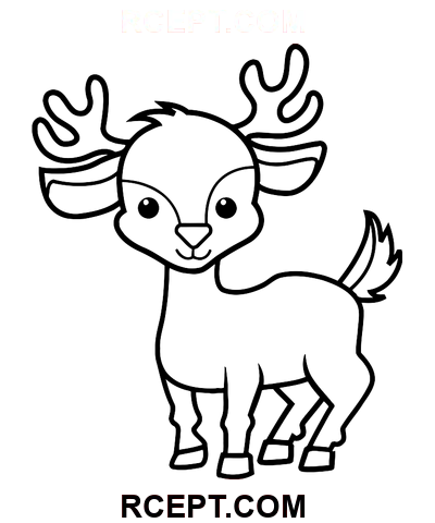 Sevimli Geyik Çizimi boyama sayfası