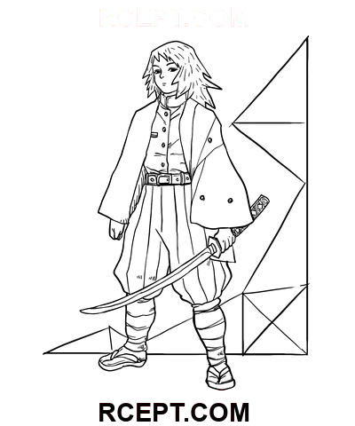 Sevimli İblis Avcısı Eskiz boyama sayfası